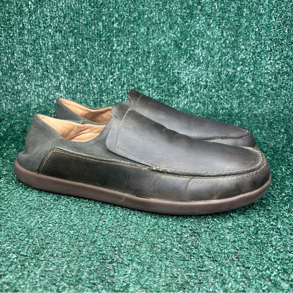 Clarks Un Lisbon Lane Convertible Loafer Dark Olive Leather Men Sz 13 MSRP $130